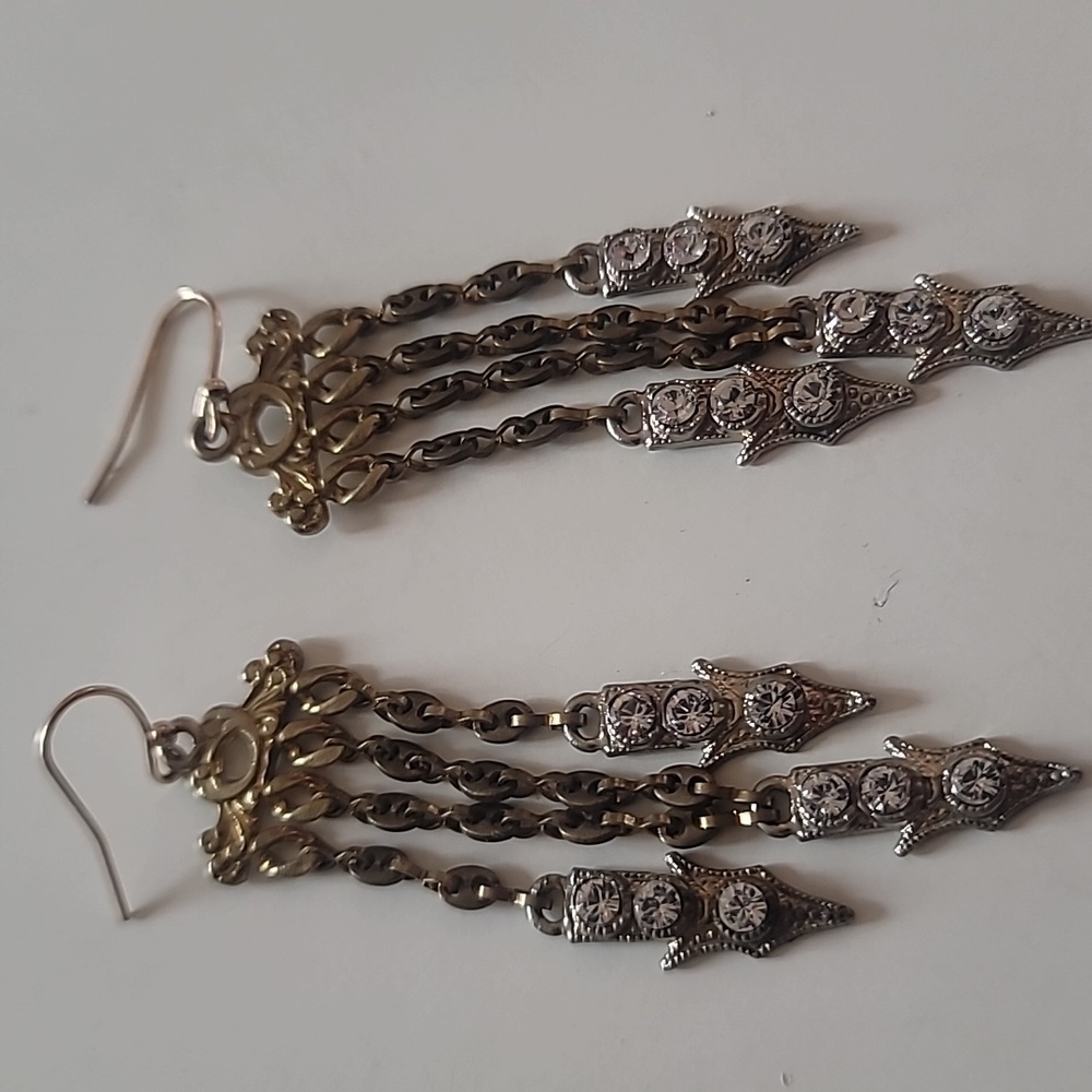 Handmade Vintage Cathedral Earrings  (one of a kind)